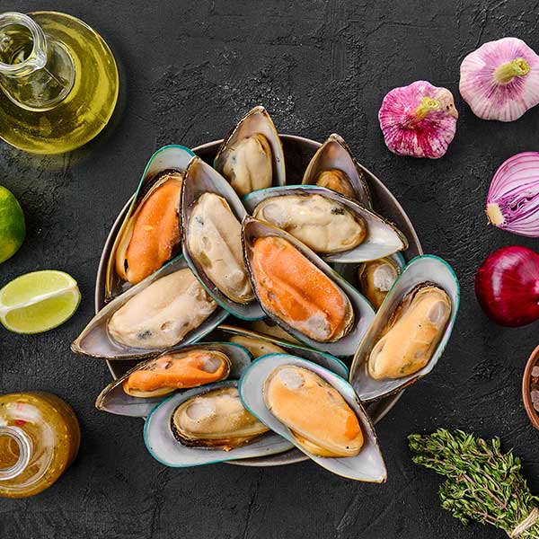 New Zealand Half-Shell Mussels – Frozen 1kg